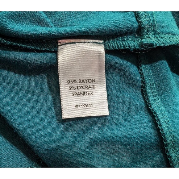 J.Jill Wearever Dress Teal Green Long Sleeve Rayon Blend Misses Size L New - Picture 7 of 8